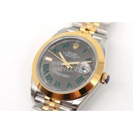 Rolex New 904l Steel 41mm Gray Dial Watch