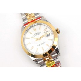 Rolex New 904l Steel 41mm White Dial Watch