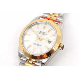 Rolex New 904l Steel 41mm White Dial Watch