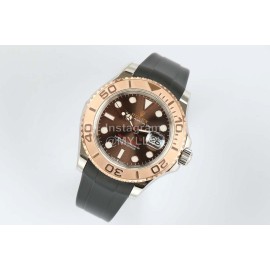Rolex Sapphire Crystal Rubber Strap Watch Brown