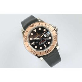 Rolex Sapphire Crystal Rubber Strap Watch Black