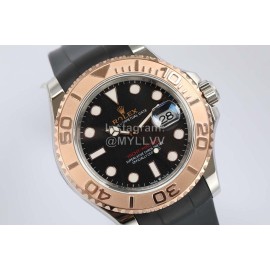 Rolex Sapphire Crystal Rubber Strap Watch Black