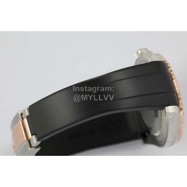 Rolex Sapphire Crystal Rubber Strap Watch Black