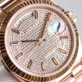Rolex Tw Factory 316 Steel Diamond Dial Watch Rose Gold