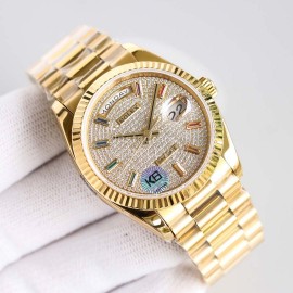 Rolex Tw Factory 316 Steel Diamond Dial Watch Gold