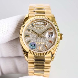 Rolex Tw Factory 316 Steel Diamond Dial Watch Gold