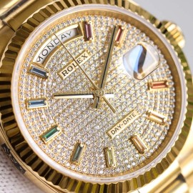 Rolex Tw Factory 316 Steel Diamond Dial Watch Gold