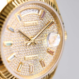 Rolex Tw Factory 316 Steel Diamond Dial Watch Gold