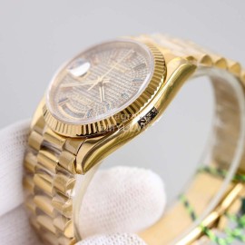 Rolex Tw Factory 316 Steel Diamond Dial Watch Gold