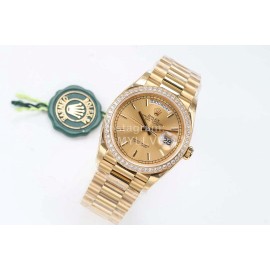 Rolex Steel Strap 36mm Gold Dial Diamond Watch