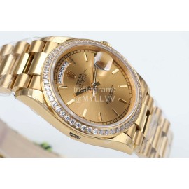 Rolex Steel Strap 36mm Gold Dial Diamond Watch