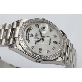 Rolex Steel Strap 36mm White Dial Diamond Watch