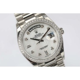 Rolex Steel Strap 36mm White Dial Diamond Watch