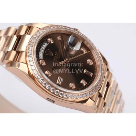 Rolex Steel Strap 36mm Dial Diamond Watch Brown