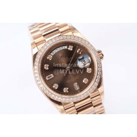 Rolex Steel Strap 36mm Dial Diamond Watch Brown