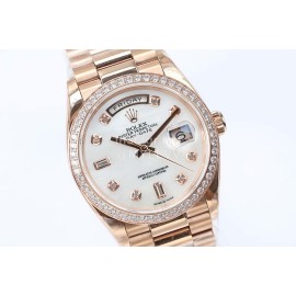 Rolex Steel Strap 36mm Dial Diamond Watch White 