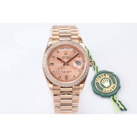 Rolex Steel Strap 36mm Dial Diamond Watch Rose Gold