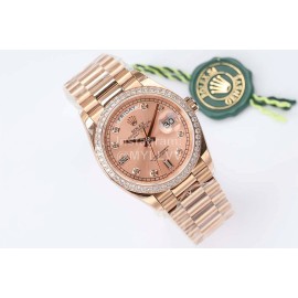 Rolex Steel Strap 36mm Dial Diamond Watch Rose Gold