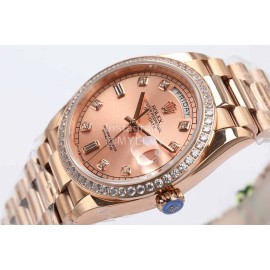 Rolex Steel Strap 36mm Dial Diamond Watch Rose Gold