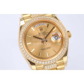 Rolex New Steel Strap 36mm Gold Dial Diamond Watch