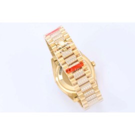 Rolex New Steel Strap 36mm Gold Dial Diamond Watch