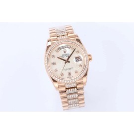 Rolex New 36mm Dial Steel Strap Diamond Watch
