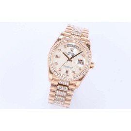 Rolex New 36mm Dial Steel Strap Diamond Watch