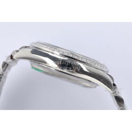 Rolex New 36mm Navy Dial Steel Strap Diamond Watch