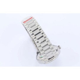 Rolex New 36mm Navy Dial Steel Strap Diamond Watch