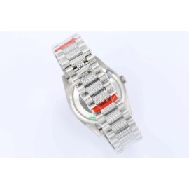 Rolex New 36mm Navy Dial Steel Strap Diamond Watch