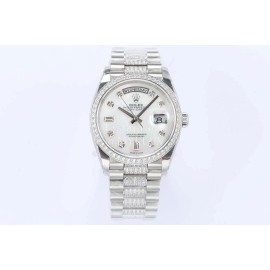 Rolex Fashion 36mm Dial Steel Strap Diamond Watch