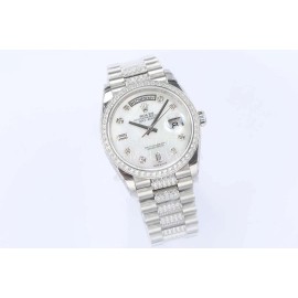 Rolex Fashion 36mm Dial Steel Strap Diamond Watch