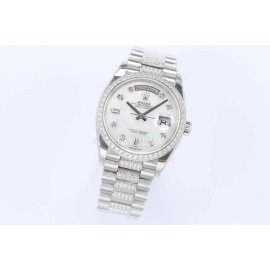 Rolex Fashion 36mm Dial Steel Strap Diamond Watch
