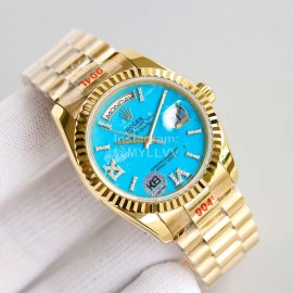 Rolex 36mm Dial Week Calendar Watch Gold