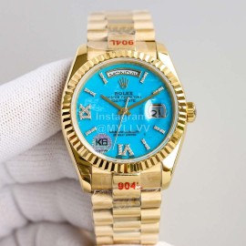 Rolex 36mm Dial Week Calendar Watch Gold