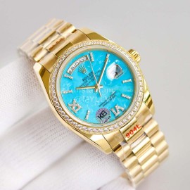 Rolex 36mm Dial Week Calendar Watch Gold