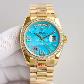 Rolex 36mm Dial Week Calendar Watch Gold