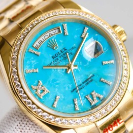 Rolex 36mm Dial Week Calendar Watch Gold