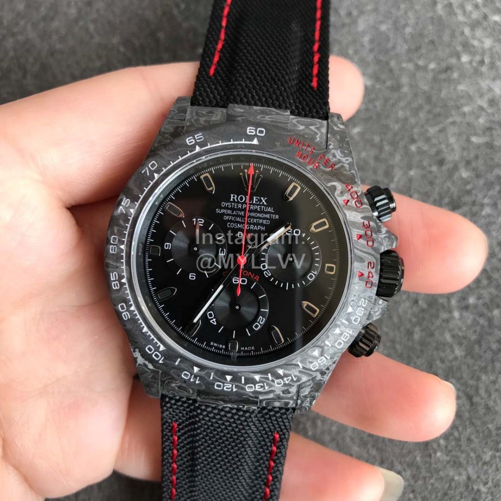 Rolex Nylon Strap Carbon Fiber Case Watch