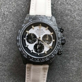 Rolex White Nylon Strap Carbon Fiber Case Watch