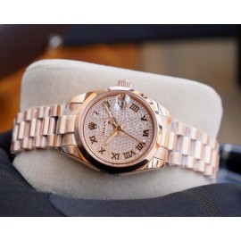 Rolex 316l Stainless Steel 28mm Dial Watch For Women Rose Gold