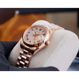 Rolex 316l Stainless Steel 28mm Dial Watch For Women Rose Gold