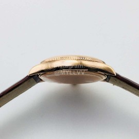 Rolex Dr Factory Leather Strap Watch Brown