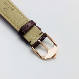 Rolex Dr Factory Leather Strap Watch Brown