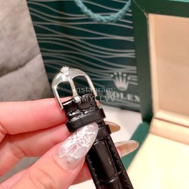 Rolex Leather Strap 35mm Dial Diamond Watch