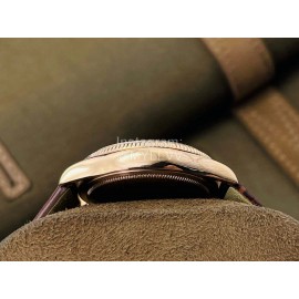 Rolex Dr Factory Leather Strap Diamond Watch Brown