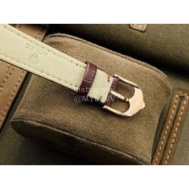 Rolex Dr Factory Leather Strap Diamond Watch Brown