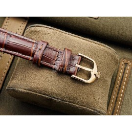 Rolex Dr Factory Leather Strap Diamond Watch Brown