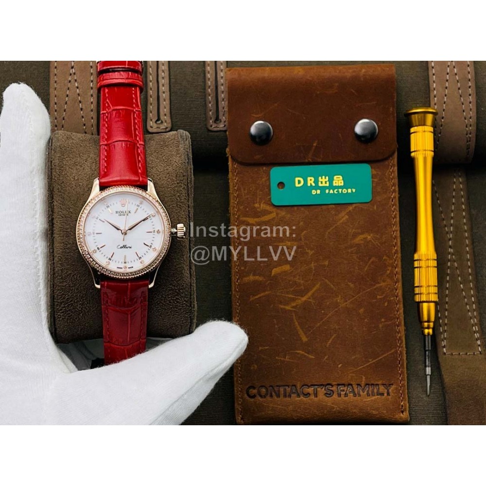 Rolex Dr Factory Sapphire Crystal Diamond Watch Red