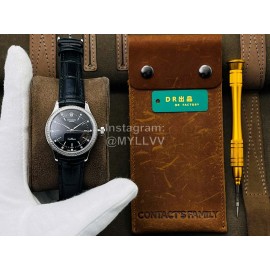Rolex Dr Factory Leather Strap Diamond Watch Black